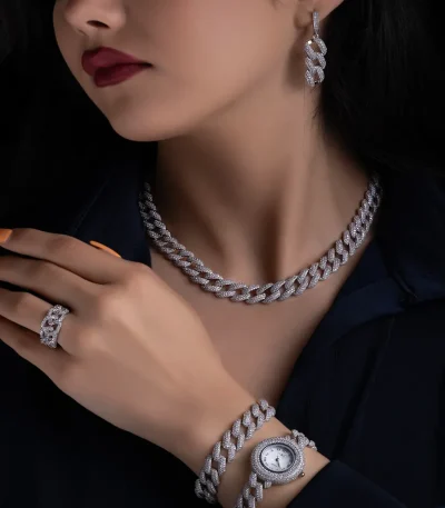 سرویس نقره جواهری،ساعت و انگشتر نقره کارتیر رادیوم