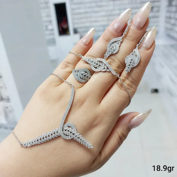 سرویس جواهری زنجیری مدل گندمی